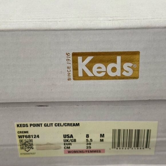 Keds Cream Glitter Sneakers Point Glitter Celebrations Lace Up Platform Sneaker - Picture 9 of 9